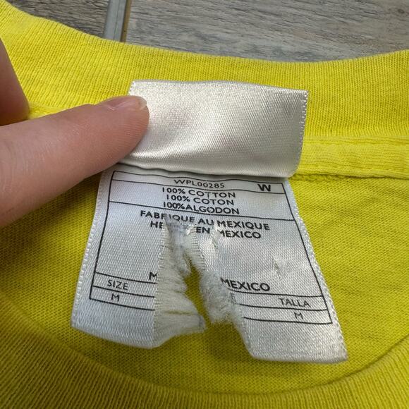 Vintage 90s Nike Air Max Brand Logo Swoosh Bright Yellow Mens S‎ Sporty Tshirt - Picture 5 of 8